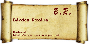 Bárdos Roxána névjegykártya